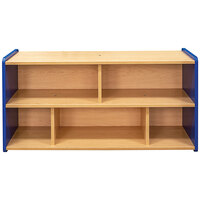 Tot Mate TM2202R.S3322 Royal Blue and Maple Laminate Toddler Compartment Storage - 46 inch x 15 inch x 23 1/2 inch; Unassembled