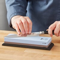 Shun DM0610 3-Piece Knife Sharpening System with Bamboo Stand, Honing  Steel, and Sharpening Stone