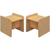 Tot Mate TM2137R.S2222 Beige and Maple Laminate Activity Cube - 13 inch x 14 inch x 15 inch; Unassembled