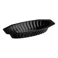 Fineline Flairware 215-BK 15 oz. Black Plastic Oval Bowl / Serving Boat - 300/Case