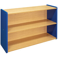Tot Mate TM2304R.S3322 Royal Blue and Maple Laminate Preschool Storage Shelf - 46 inch x 15 inch x 30 1/2 inch; Unassembled