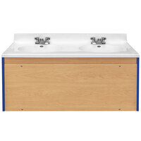 Tot Mate TM8352R.S3322 Royal Blue and Maple Double Laminate Floor Vanity - 49 inch x 21 inch x 21 1/2 inch; Unassembled