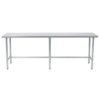 Advance Tabco TAG-368 36 inch x 96 inch 16 Gauge Open Base Stainless Steel Commercial Work Table