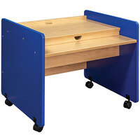 Tot Mate TM2321R.S3322 Royal Blue and Maple Laminate Mobile Desk - 30 inch x 27 1/2 inch x 26 inch; Unassembled