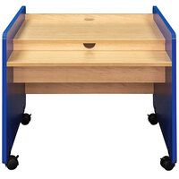 Tot Mate TM2321R.S3322 Royal Blue and Maple Laminate Mobile Desk - 30 inch x 27 1/2 inch x 26 inch; Unassembled
