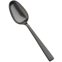 Bon Chef S3704BM Roman 8 3/4 inch 18/10 Stainless Steel Extra Heavy Weight Matte Black Tablespoon / Serving Spoon - 12/Case