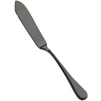 Bon Chef S4010B Como 6 3/4 inch 13/0 Stainless Steel Extra Heavy Weight Black Butter Knife - 12/Case