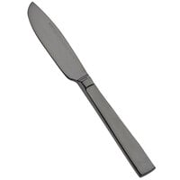 Bon Chef S3713B Roman 6 7/8 inch 13/0 Stainless Steel Extra Heavy Weight Black Butter Knife - 12/Case