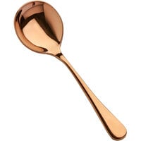 Bon Chef S4001RG Como 6 3/8 inch 18/10 Stainless Steel Extra Heavy Weight Rose Gold Bouillon Spoon - 12/Case