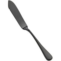 Bon Chef S4110BM Como 6 3/4 inch 18/10 Stainless Steel Extra Heavy Weight Matte Black Butter Knife - 12/Case