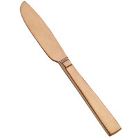 Bon Chef S3713RGM Roman 6 7/8 inch 13/0 Stainless Steel Extra Heavy Weight Matte Rose Gold Butter Knife   - 12/Case