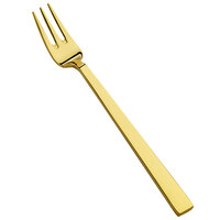 Bon Chef S3708G Roman 6 1/4" 18/10 Stainless Steel Extra Heavy Weight Gold Oyster / Cocktail Fork - 12/Case