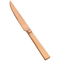 Bon Chef S3715RGM Roman 9 1/2" 13/0 Stainless Steel Extra Heavy Weight Matte Rose Gold Heavy Steak Knife - 12/Case