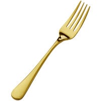 Bon Chef S4107GM Como 7" 18/10 Stainless Steel Extra Heavy Weight Matte Gold Salad / Dessert Fork - 12/Case