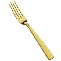 Bon Chef S3707GM Roman 7 1/8" 18/10 Stainless Steel Extra Heavy Weight Matte Gold Salad / Dessert Fork - 12/Case