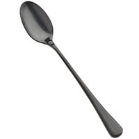 Bon Chef S4102BM Como 7 7/8 inch 18/10 Stainless Steel Extra Heavy Weight Matte Black Iced Tea Spoon - 12/Case