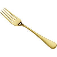 Bon Chef S4105GM Como 8 1/4" 18/10 Stainless Steel Extra Heavy Weight Matte Gold European Dinner Fork - 12/Case