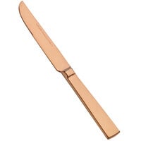 Bon Chef S3712RG Roman 9 3/8" 13/0 Stainless Steel Extra Heavy Weight Rose Gold European Dinner Knife - 12/Case