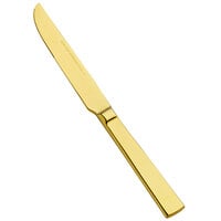 Bon Chef S3712G Roman 9 3/8" 13/0 Stainless Steel Extra Heavy Weight Gold European Dinner Knife - 12/Case