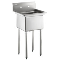 Steelton 23 1/2 inch 18-Gauge Stainless Steel One Compartment Commercial Sink without Drainboard - 18 inch x 18 inch x 12 inch Bowl