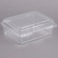 Dart C80UT1 StayLock® 10 1/2" x 8 5/8 x 3 3/4" Clear Hinged Plastic 10 1/2" Deep Base Oblong Container - 200/Case