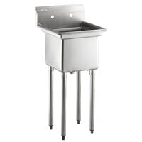 Steelton 20 1/2 inch 18-Gauge Stainless Steel One Compartment Commercial Sink without Drainboard - 15 inch x 15 inch x 12 inch Bowl