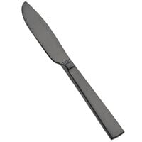Bon Chef S3713BM Roman 6 7/8 inch 13/0 Stainless Steel Extra Heavy Weight Matte Black Butter Knife - 12/Case