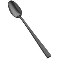 Bon Chef S3702BM Roman 7 1/4 inch 18/10 Stainless Steel Extra Heavy Weight Matte Black Iced Tea Spoon - 12/Case