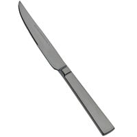 Bon Chef S3715B Roman 9 1/2 inch 13/0 Stainless Steel Extra Heavy Weight Black Steak Knife - 12/Case