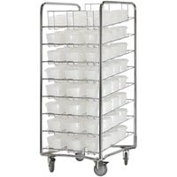 Proluxe DC96 Chrome-Plated Dough Cart with (96) 32 oz. Containers and Lids