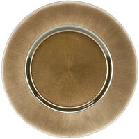 10 Strawberry Street SUN-340-BRNZ 13 1/4 inch Metallic Bronze Glass Charger Plate