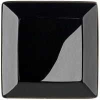 Acopa 4 inch Glossy Black Square Stoneware Plate - 72/Case