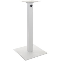 BFM Seating Margate Bar Height Outdoor / Indoor 24 inch White Square Table Base with Umbrella Hole