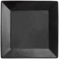 Acopa 9 1/4 inch Matte Black Square Stoneware Plate - 12/Case