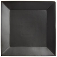 Acopa 11 1/4" Matte Black Square Stoneware Plate - 3/Pack
