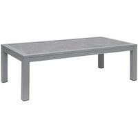 BFM Seating Belmar Soft Gray Aluminum Pietro Top Coffee Table