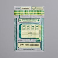 Controltek USA 585087 SafeLok Clear 9 inch x 12 inch Tamper-Evident Cash Deposit Bag - 100/Pack