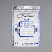 Controltek USA 585051 TripLok Clear 15 inch x 20 inch Tamper-Evident Cash Deposit Bag with Pocket - 50/Pack
