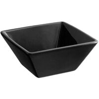Acopa 18 oz. Glossy Black Square Stoneware Bowl - 6/Pack