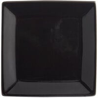 Acopa 5" Glossy Black Square Stoneware Plate - 8/Pack