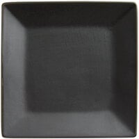Acopa 6 inch Matte Black Square Stoneware Plate - 36/Case