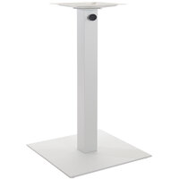 BFM Seating Margate Standard Height Outdoor / Indoor 24 inch White Square Table Base with Umbrella Hole