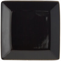 Acopa 4 inch Glossy Black Square Stoneware Plate - 12/Pack