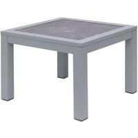 BFM Seating Belmar Soft Gray Aluminum Pietro Top End Table