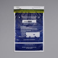 Controltek USA 585096 SafeLok Clear 14 inch x 20 inch Tamper-Evident Twin-Pocket Cash Deposit Bag - 50/Pack
