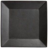 Acopa 10" Matte Black Square Stoneware Plate - 3/Pack