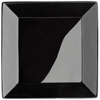 Acopa 9 1/4 inch Glossy Black Square Stoneware Plate - 12/Case