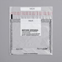 Controltek USA 585012 PermaLok 9 1/4 inch x 8 inch Tamper-Evident 1000 Bill / 10 Strap Deposit Bag - 250/Pack