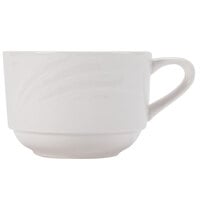 CAC GAD-1-S Garden State 7.5 oz. Bone White Porcelain Stacking Coffee Cup - 36/Case