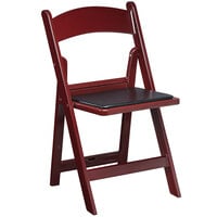 Lancaster Table & Seating Mahogany Resin Folding Chair with Vinyl Seat